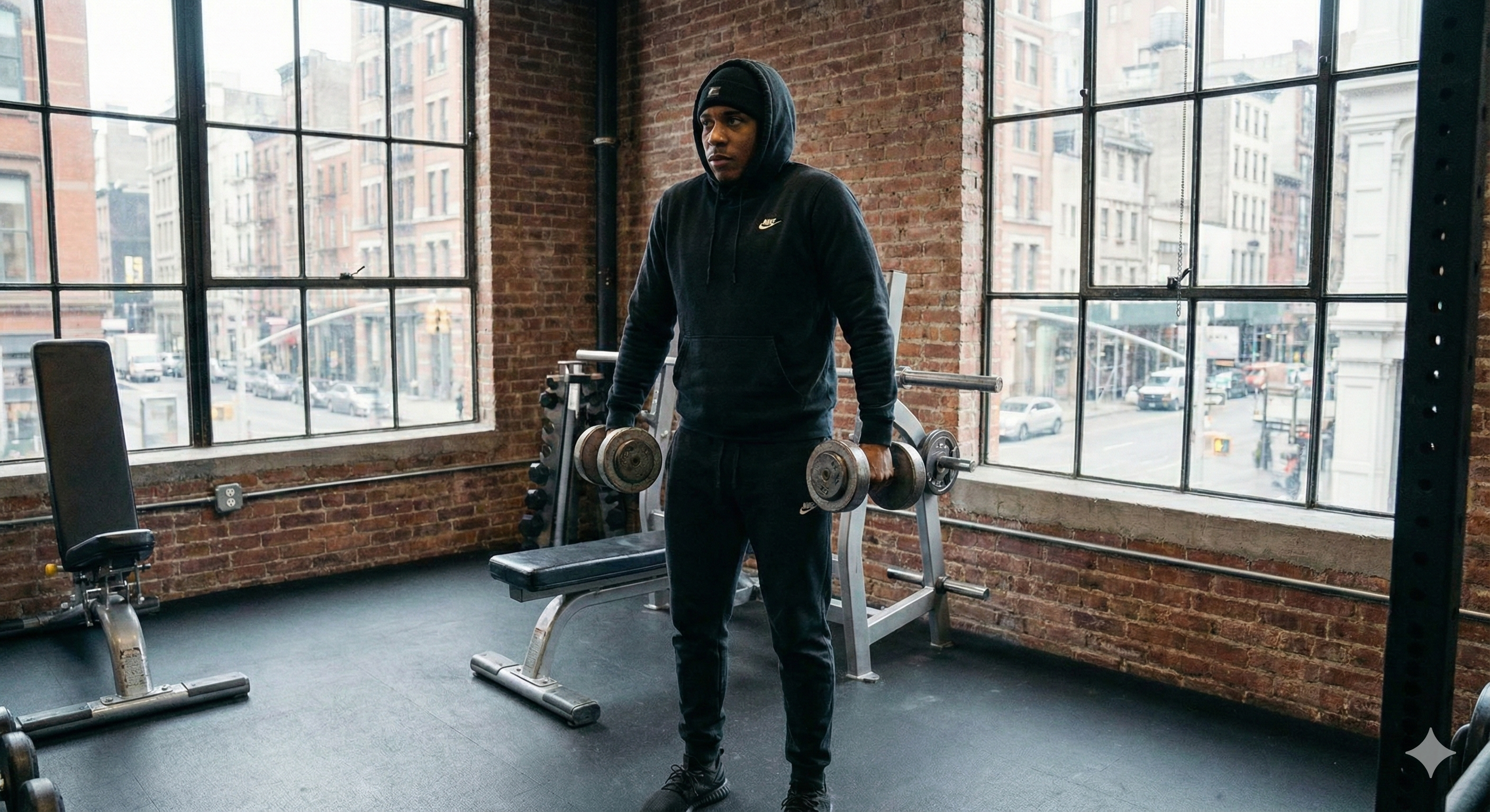 Encogimientos con mancuernas para trapecios fuertes y estables