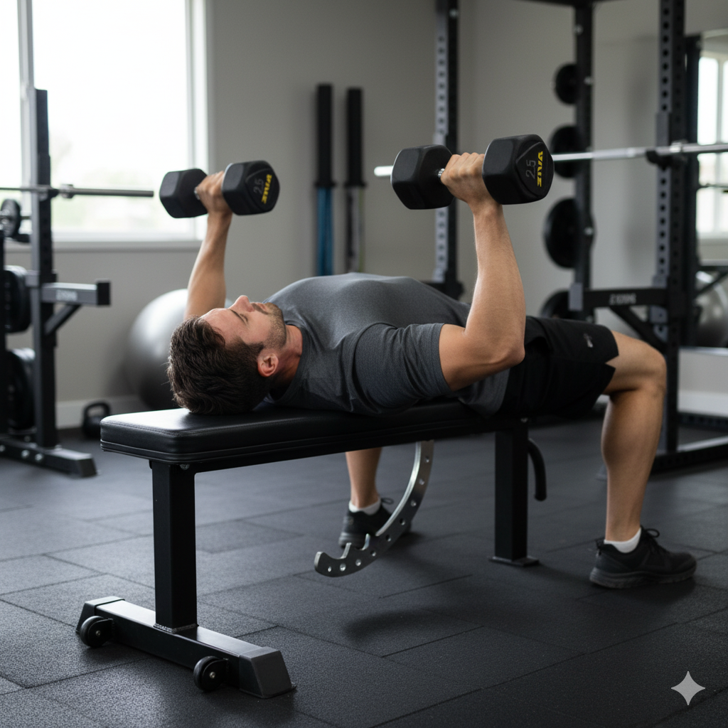 Press banca mancuernas: El ejercicio para ganar fuerza y volumen en el pecho