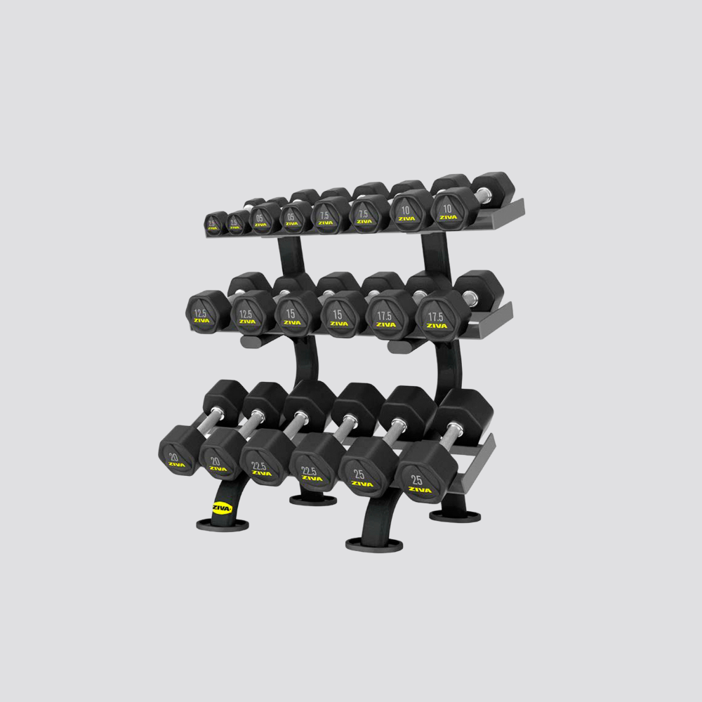 Hexagonal Dumbbell Support Ziva 2 Sizes