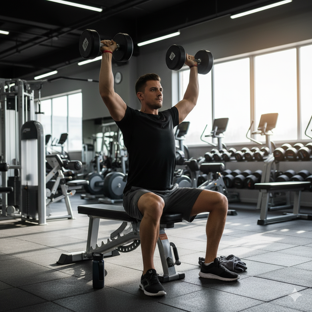 Press militar con mancuernas: El ejercicio clave para fortalecer y definir los hombros