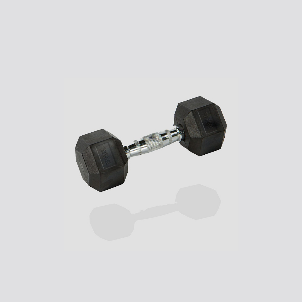 Pack of 12 Hexagonal Dumbbells + 3-Height Dumbbell Rack GiveMeFit 2.5 kg to 30 kg